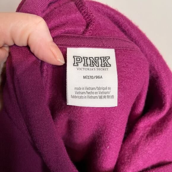 PINK Victoria’s Secret Vivid Magenta Crop Hoodie Sweatshirt Size Medium - Picture 5 of 5